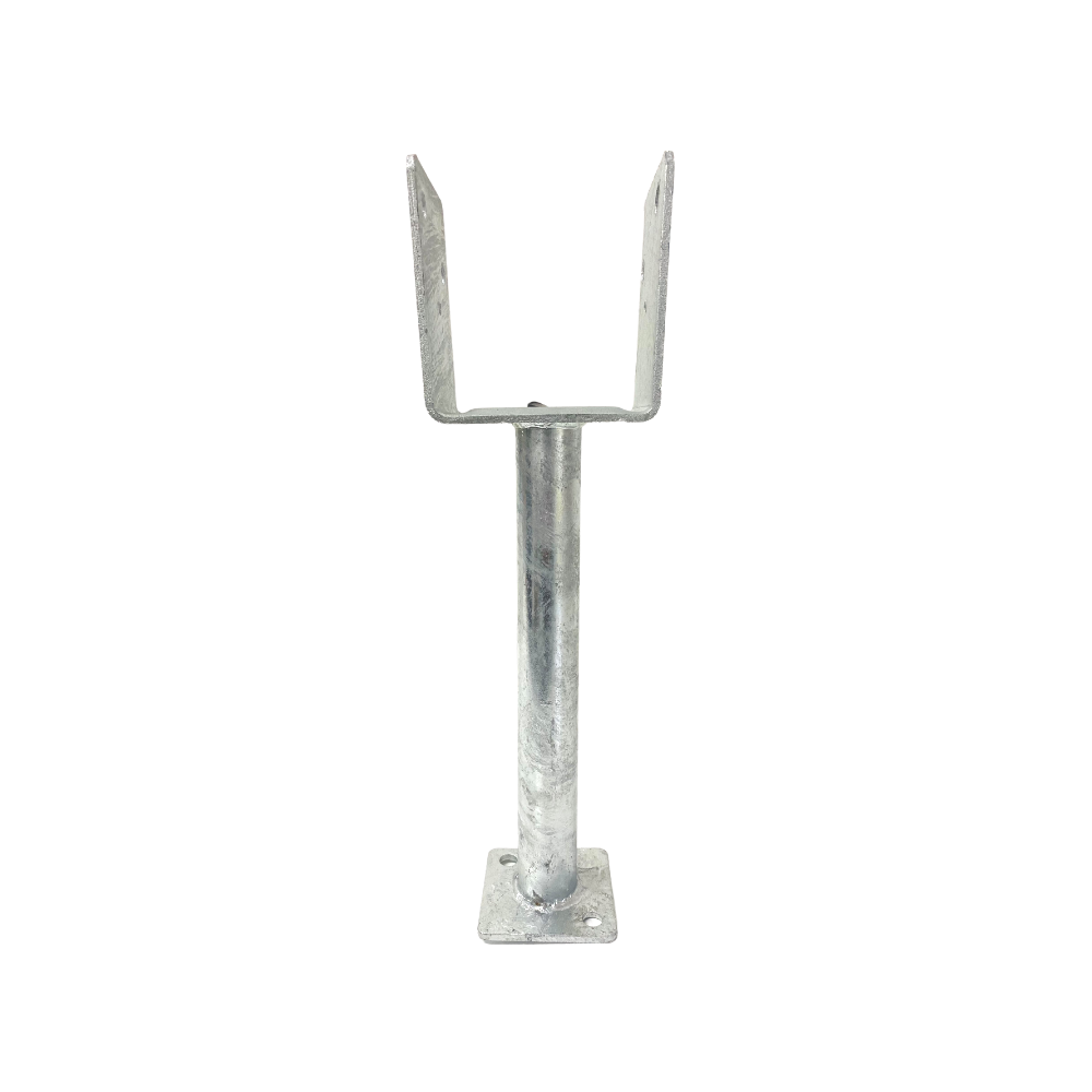 McIntyre® 90mm Full Stirrup Galvanised Post Support with Leg