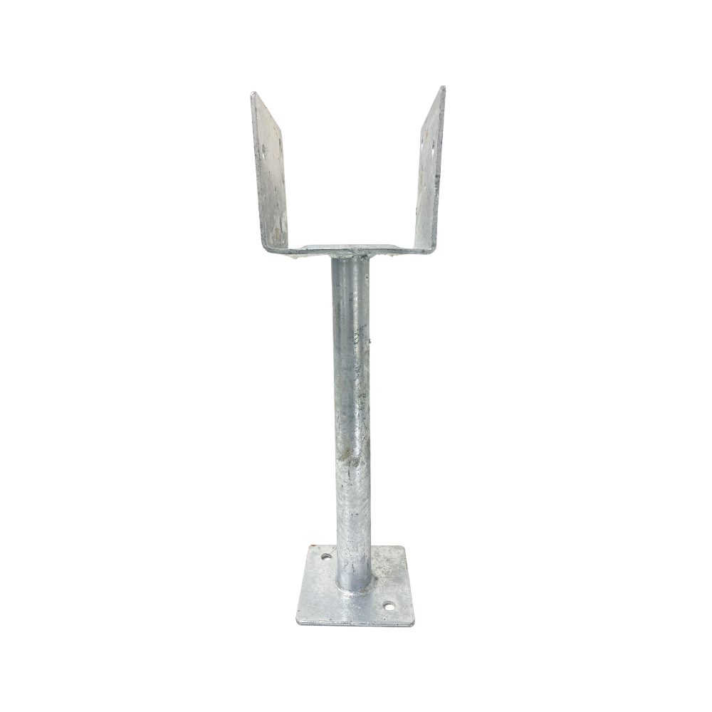 McIntyre® 115mm Full Stirrup Galvanised Post Support with 300mm leg