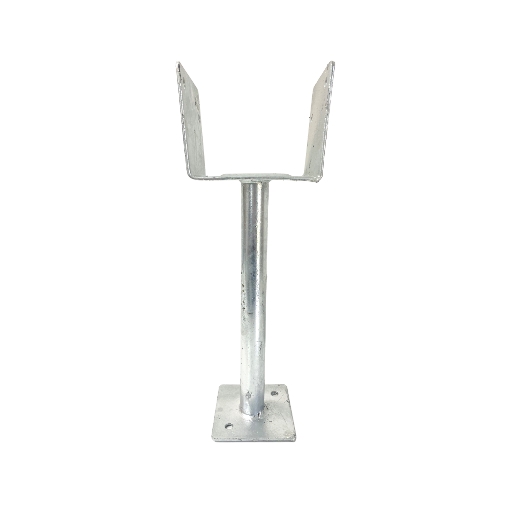 McIntyre® 125mm Full Stirrup Galvanised Post Support with 300mm leg