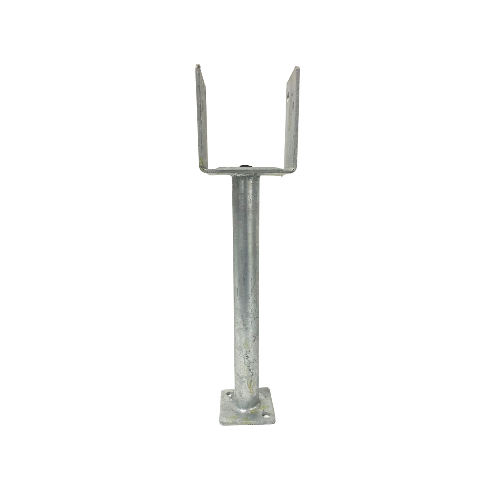 McIntyre® 90mm Full Stirrup Galvanised Post Support with Leg