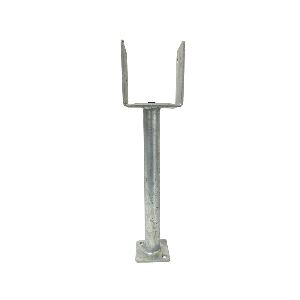 McIntyre® 90mm Full Stirrup Galvanised Post Support with 300mm leg