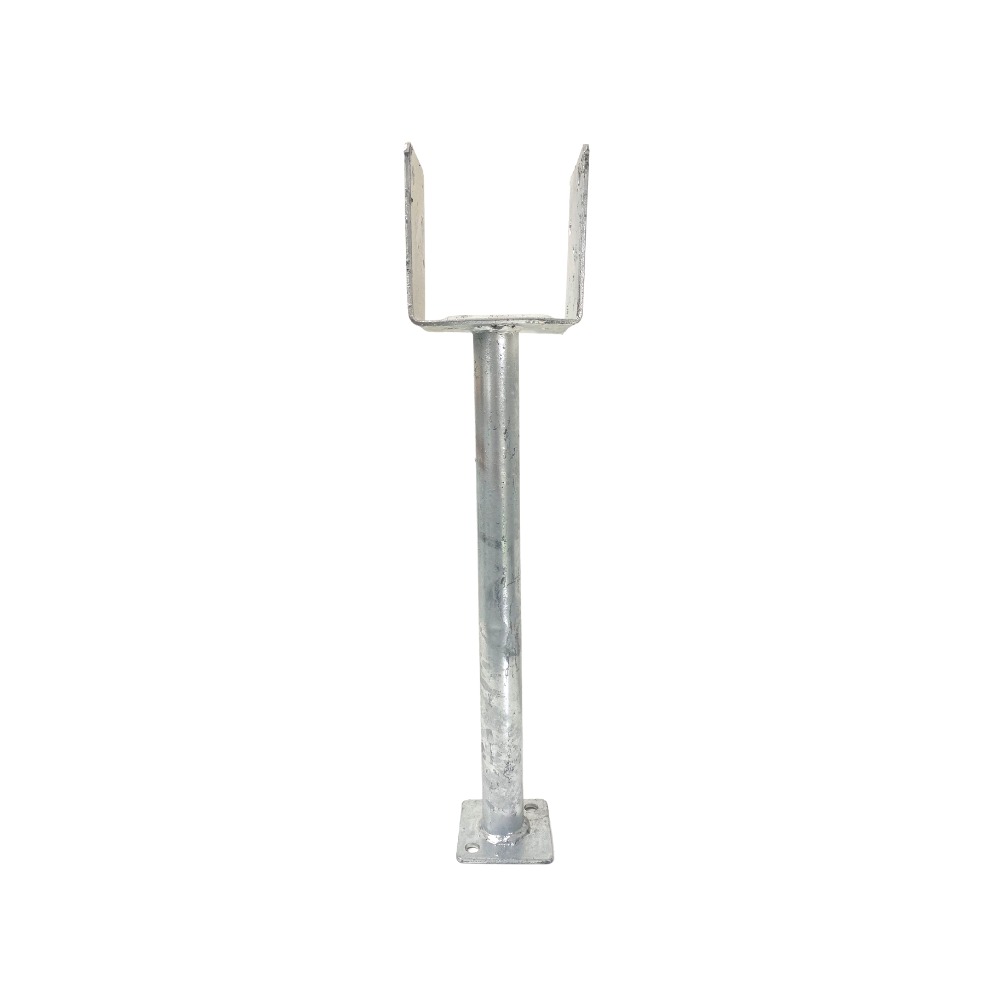 McIntyre® 100mm Full Stirrup Galvanised Post Support with 375mm leg