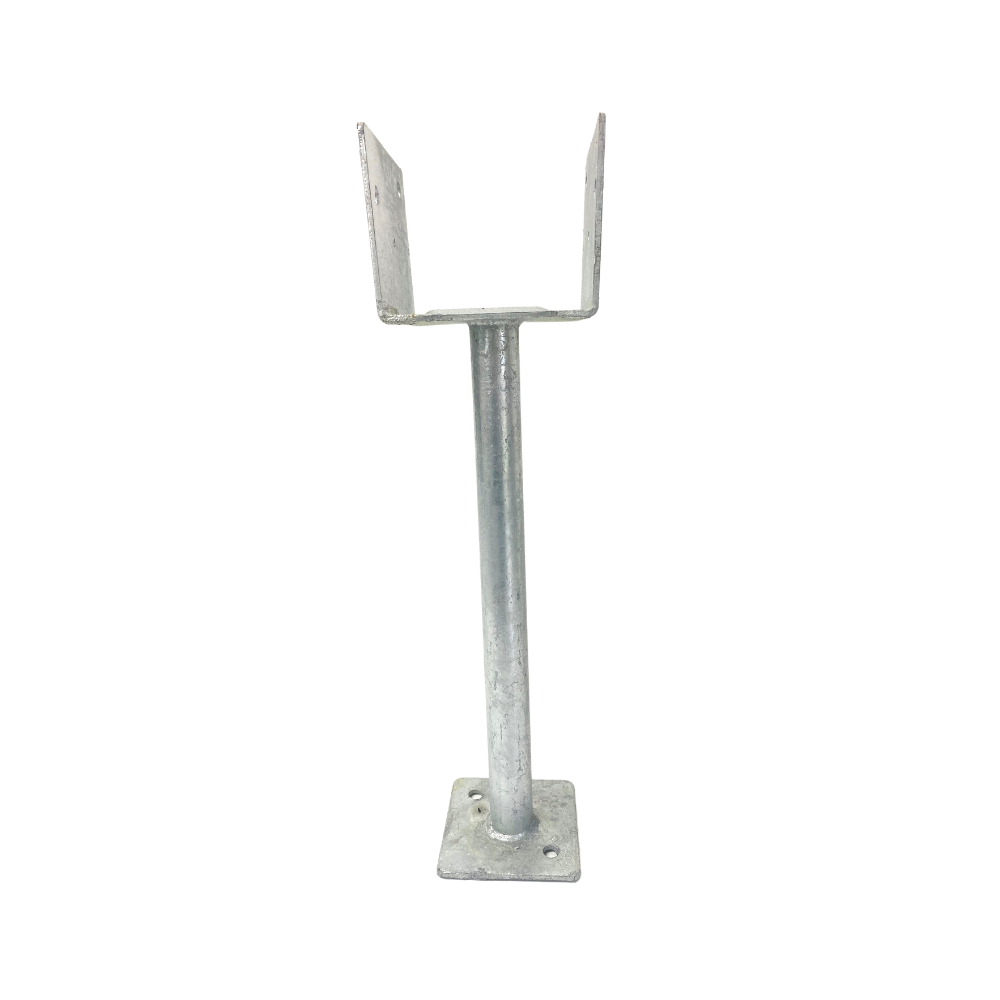 McIntyre® 115mm Full Stirrup Galvanised Post Support with 375mm leg