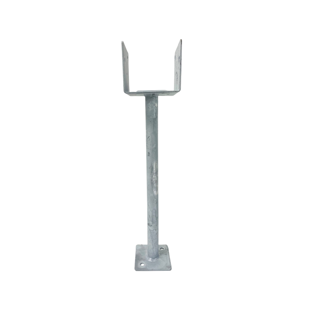 McIntyre® 115mm Full Stirrup Galvanised Post Support with 450mm leg