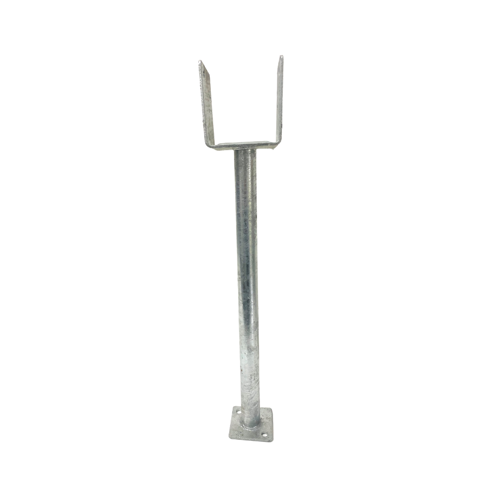 McIntyre® 90mm Full Stirrup Galvanised Post Support with Leg