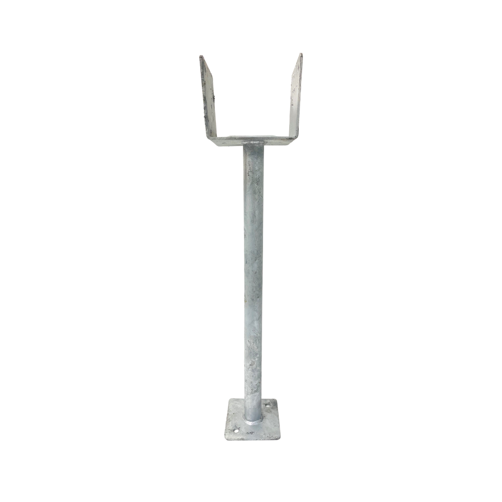 McIntyre® 115mm Full Stirrup Galvanised Post Support with 500mm leg