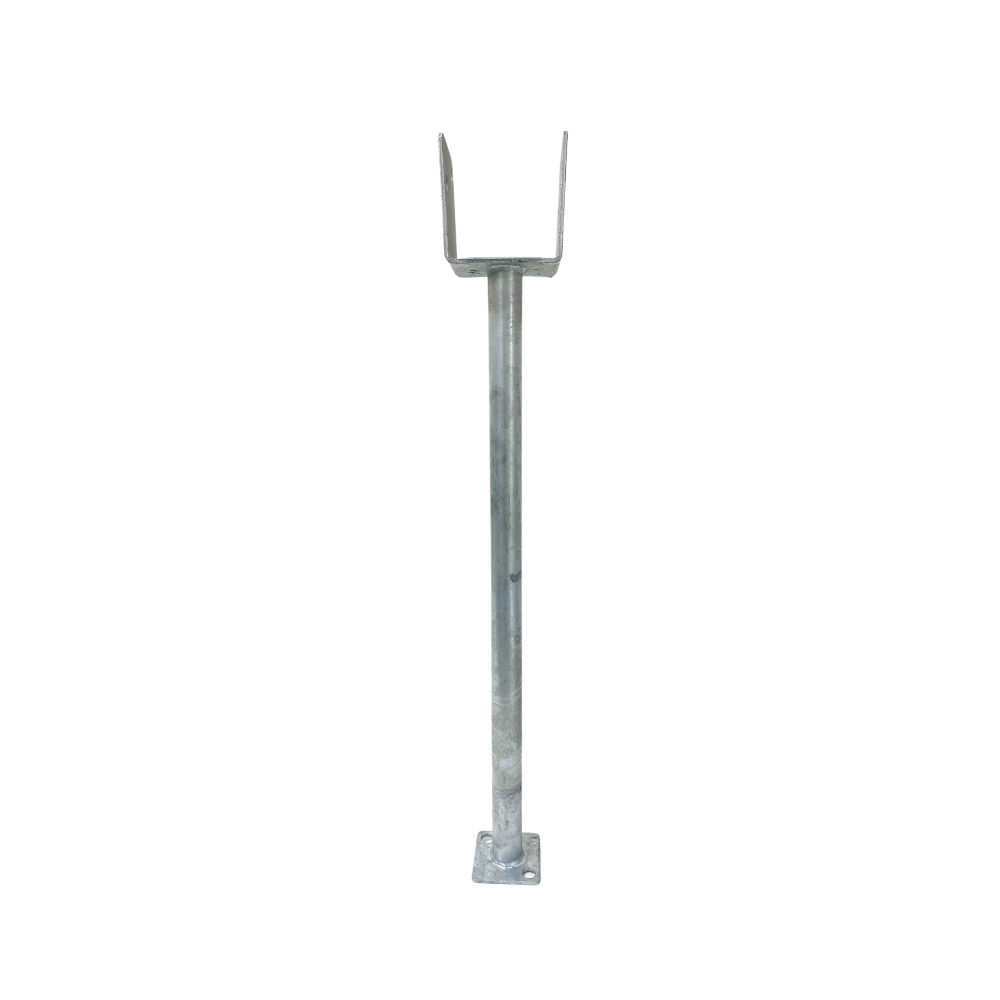 McIntyre® 90mm Full Stirrup Galvanised Post Support with 600mm leg