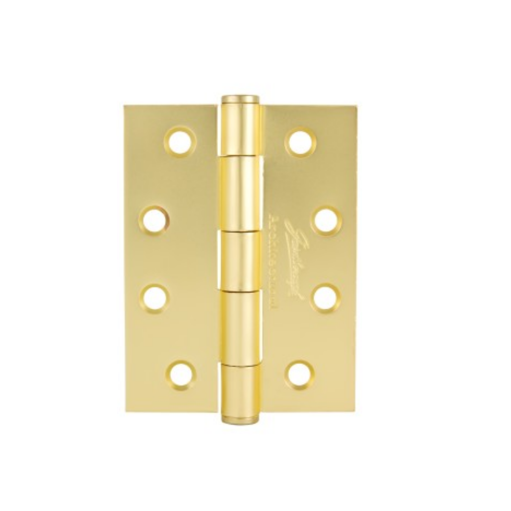Gainsborough Fixed Cap Fixed-pin 100*75mm Hinge in Satin Brass