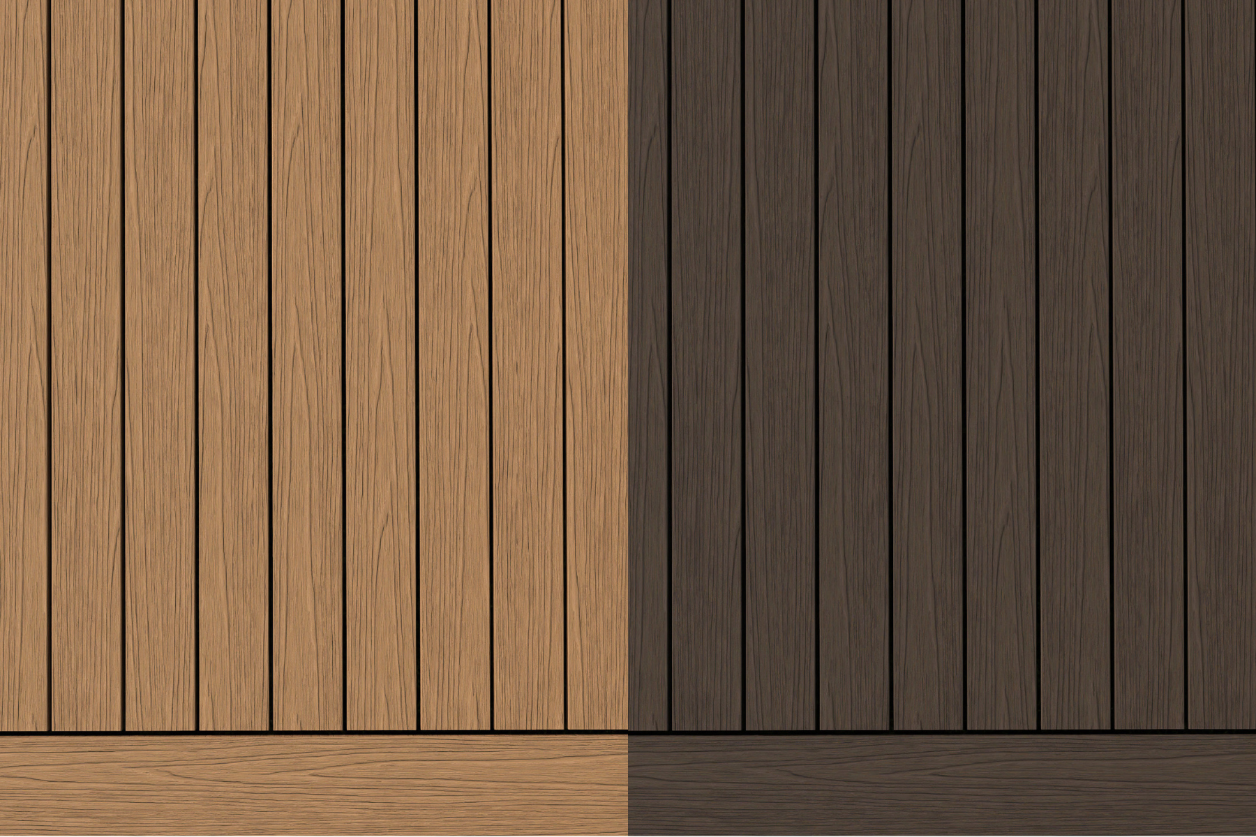 Nutmeg Brown + Espresso Brown: Groove-Edge Deck Board