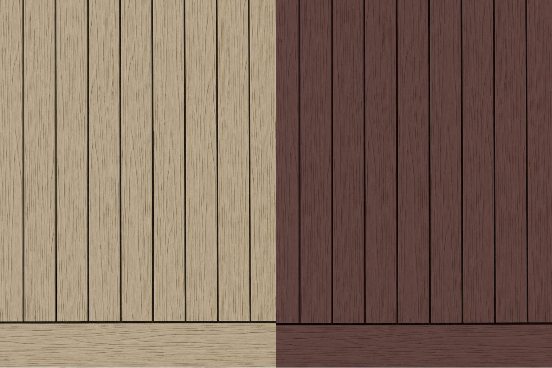 Wheatfield Brown + Mocha Brown: Groove-Edge Deck Board