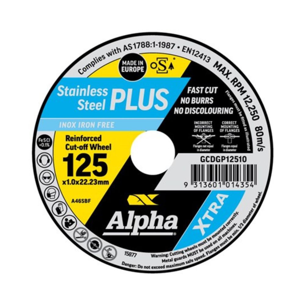 Alpha Stainless Steel Plus | 125 x 1.0mm Cutting Disc