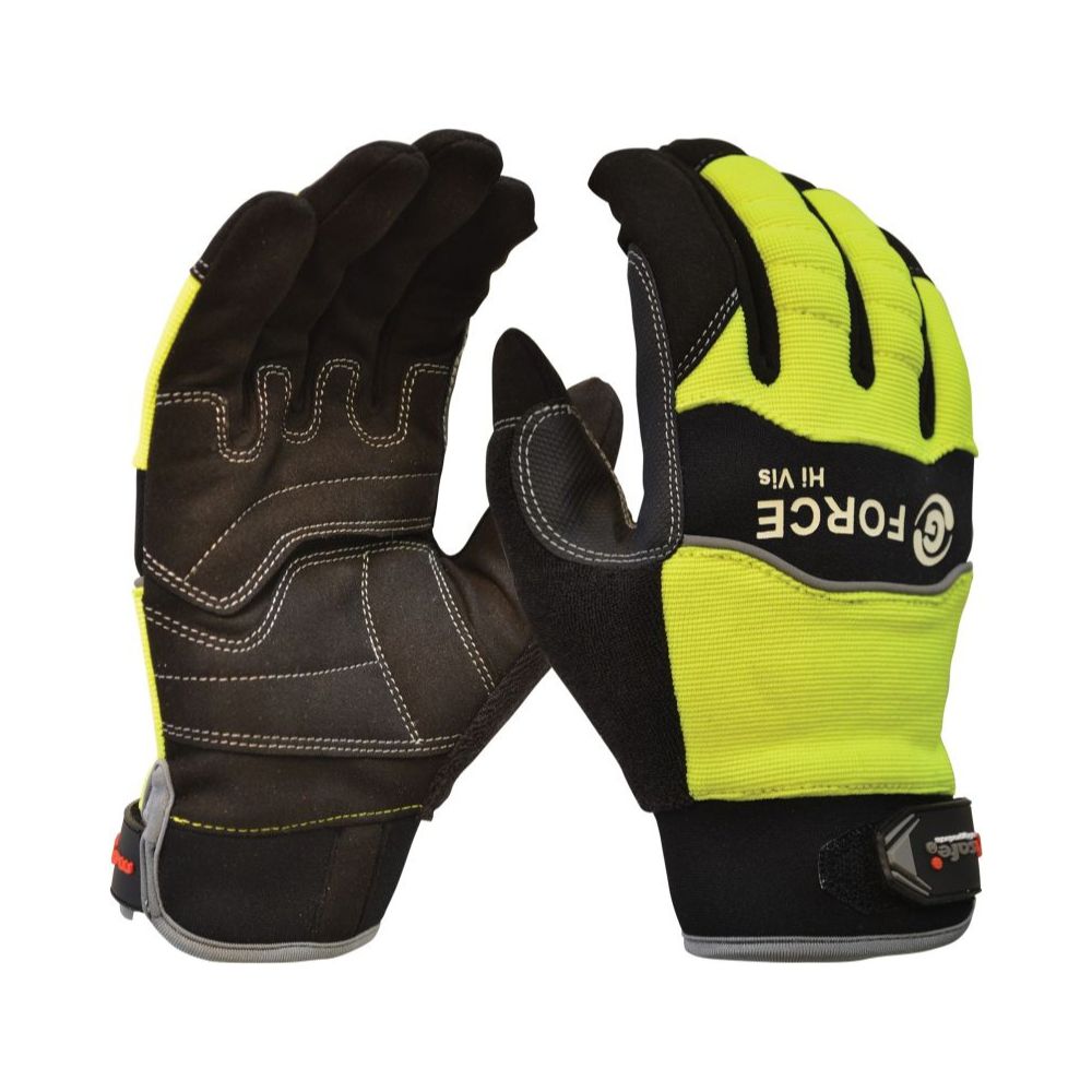 Maxisafe G-Force Hi-Vis Mechanics Glove, full finger - Sizes: L &amp; XL