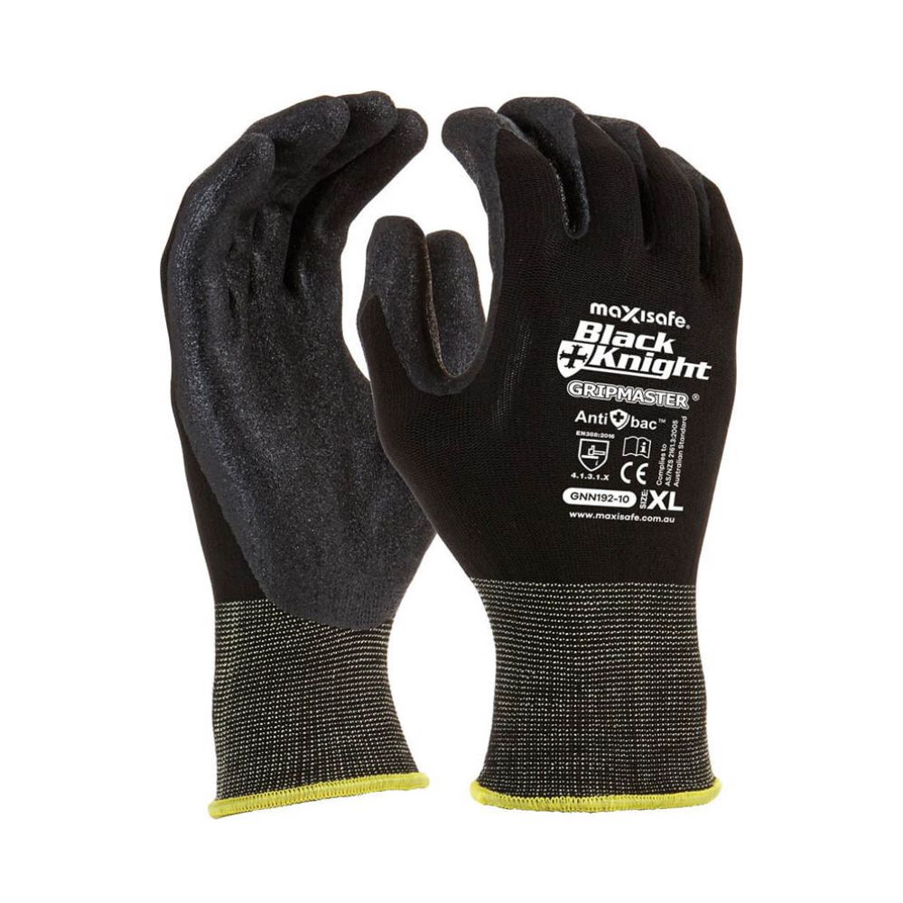 Maxisafe Black Knight Gripmaster Coated Glove - Sizes: L, XL &amp; XXL