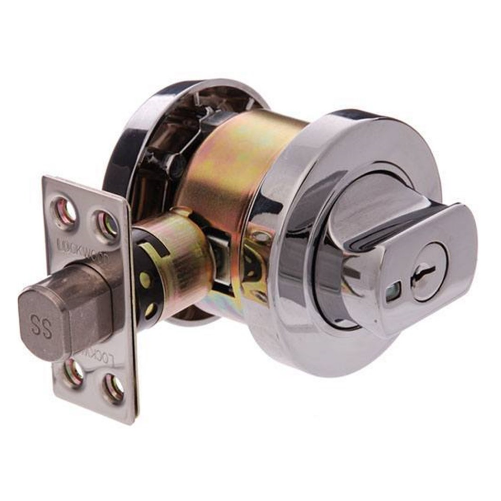 Lockwood Paradigm 005 Deadbolt Round Rose Double Cylinder Chrome Plated Universal Pack