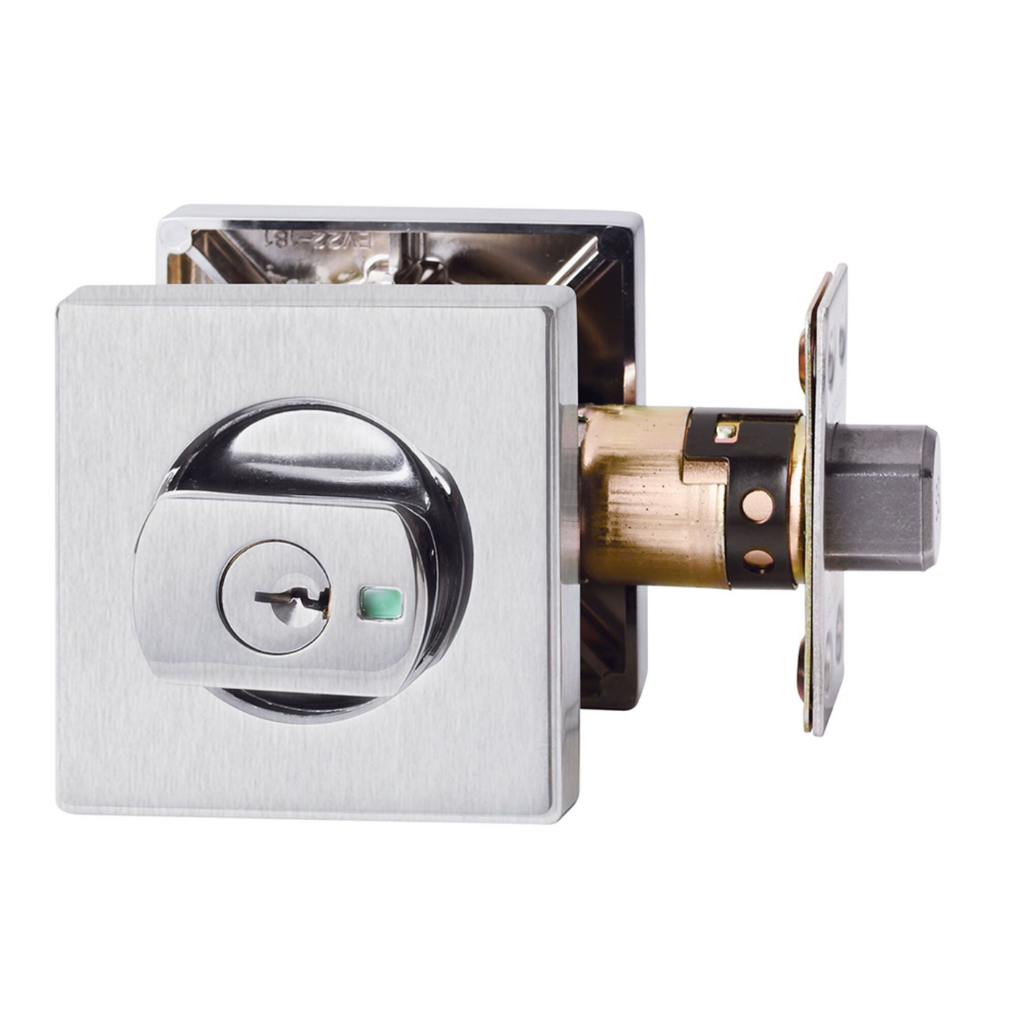 Lockwood Paradigm Deadbolt Square Rose TP 5Pin Restricted Profile Satin Chrome