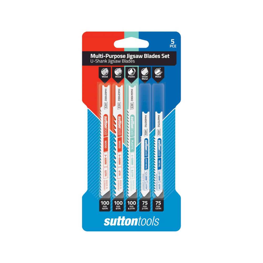 Sutton H496 Multi-Purpose Jigsaw Blades Set - 5 Pieces