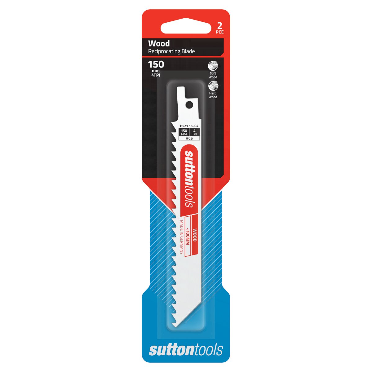 Sutton H521 Reciprocating Blades – Wood(&lt;100mm) General Purpose - 150mmx4TPI