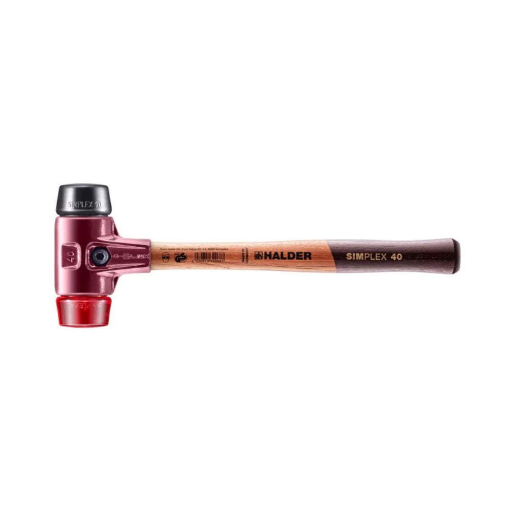 Halder Simplex Soft Face Mallet Cast Steel Housing Wood Handle Rubber Plastic 640g