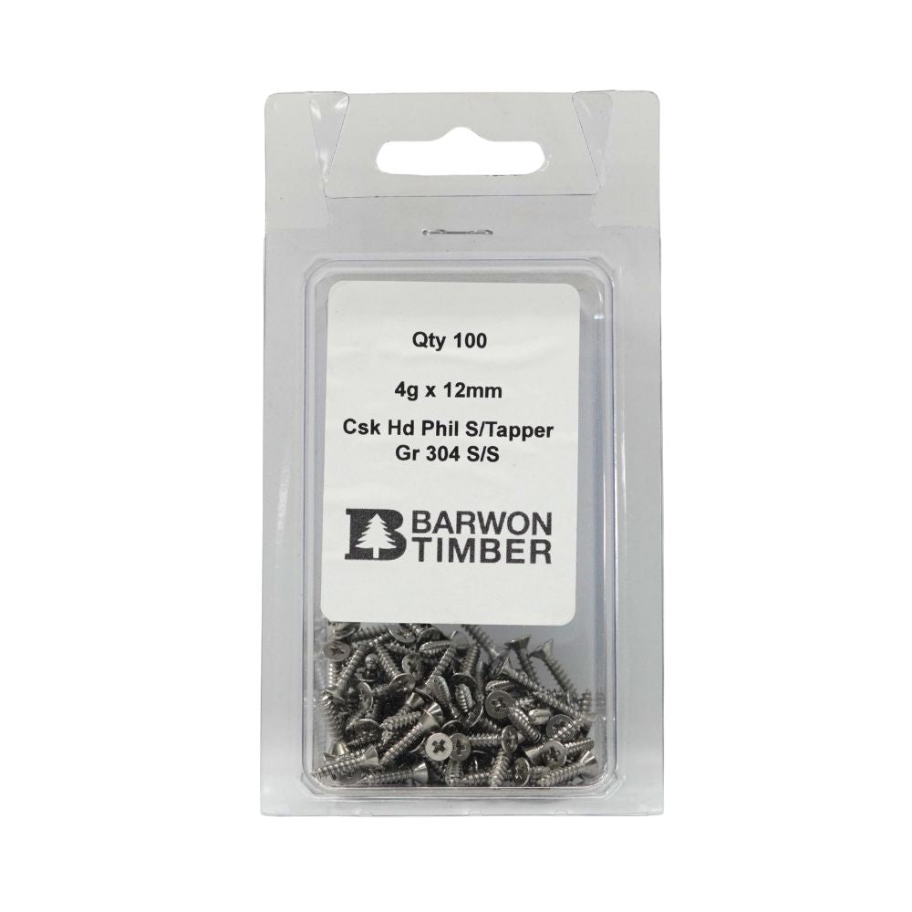 Micro Fasteners Pan Head & Counter Sunk Stainless Steel 4G x 304 Grade (Various Sizes)