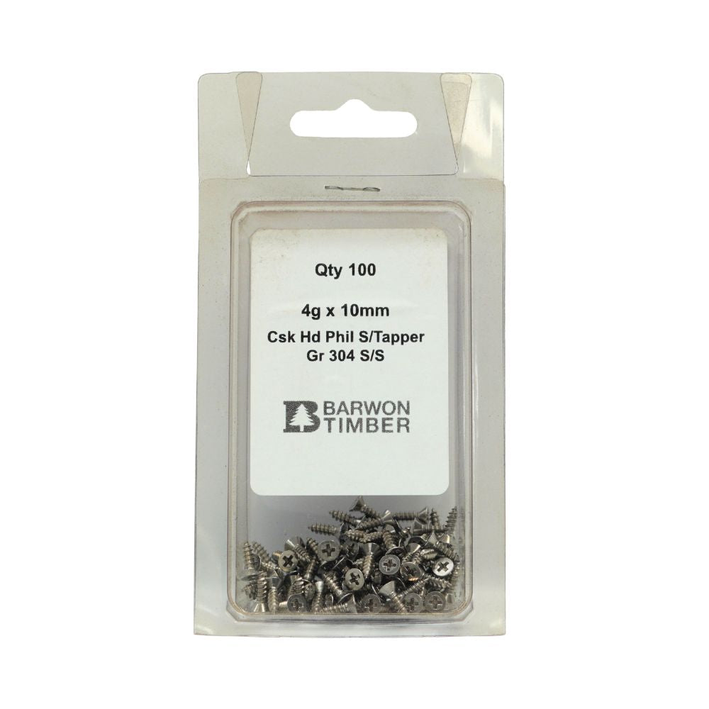 Micro Fasteners Pan Head &amp; Counter Sunk Stainless Steel 4G x 304 Grade (Various Sizes)