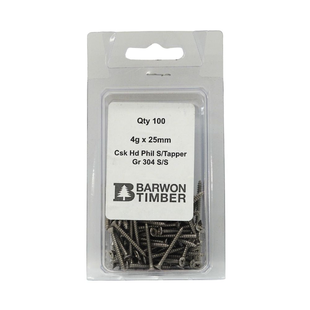 Micro Fasteners Pan Head &amp; Counter Sunk Stainless Steel 4G x 304 Grade (Various Sizes)