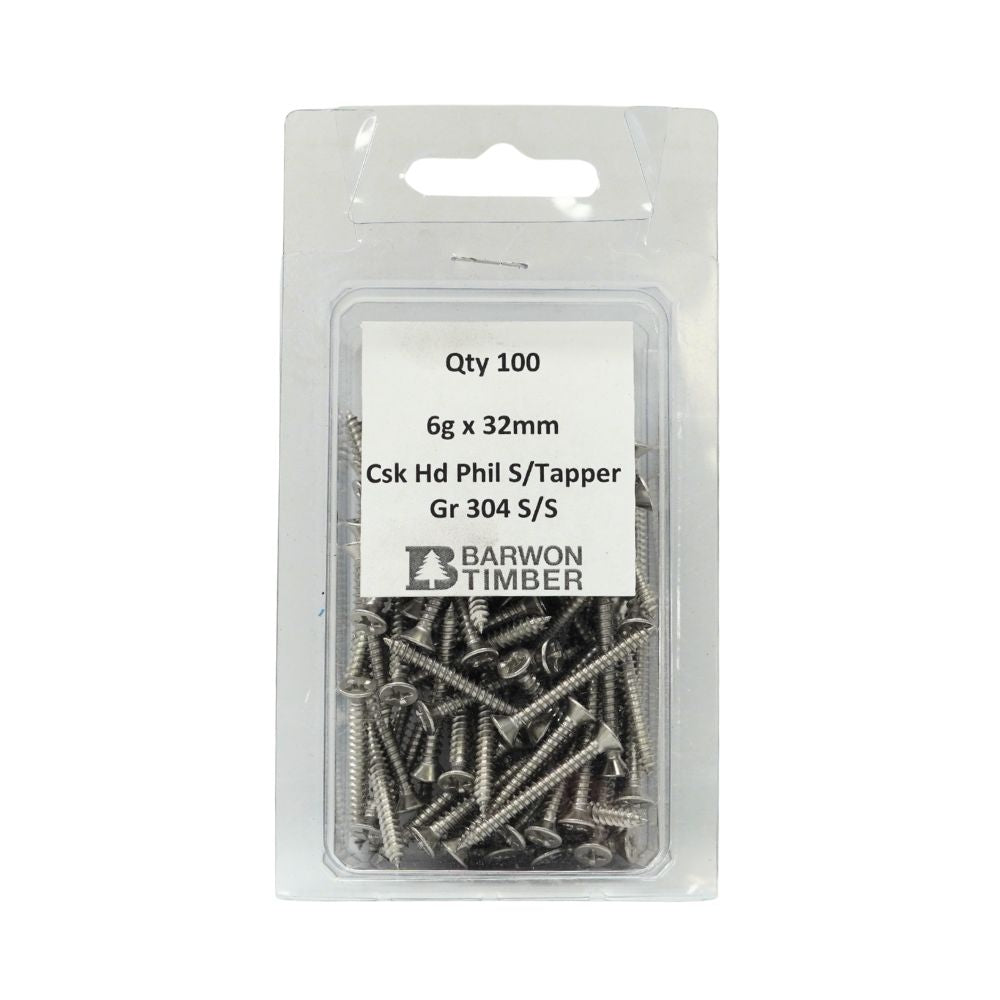 Micro Fasteners Pan Head &amp; Counter Sunk Stainless Steel 6G x 304 Grade (Various Sizes)