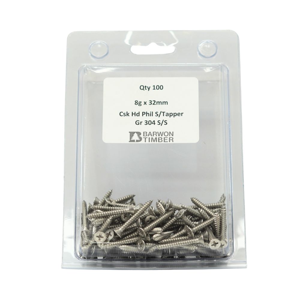 Micro Fasteners Pan Head & Counter Sunk Stainless Steel 8G x 304 Grade (Various Sizes)