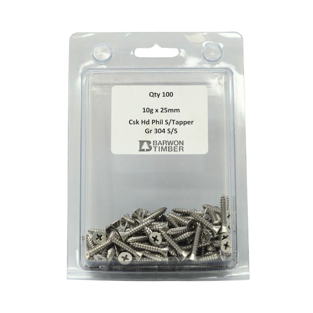Micro Fasteners Pan Head & Counter Sunk Stainless Steel 10G x 304 Grade (Various Sizes)