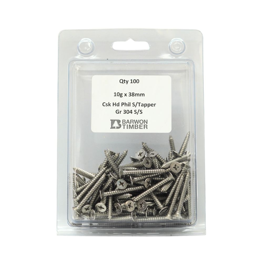 Micro Fasteners Pan Head & Counter Sunk Stainless Steel 10G x 304 Grade (Various Sizes)