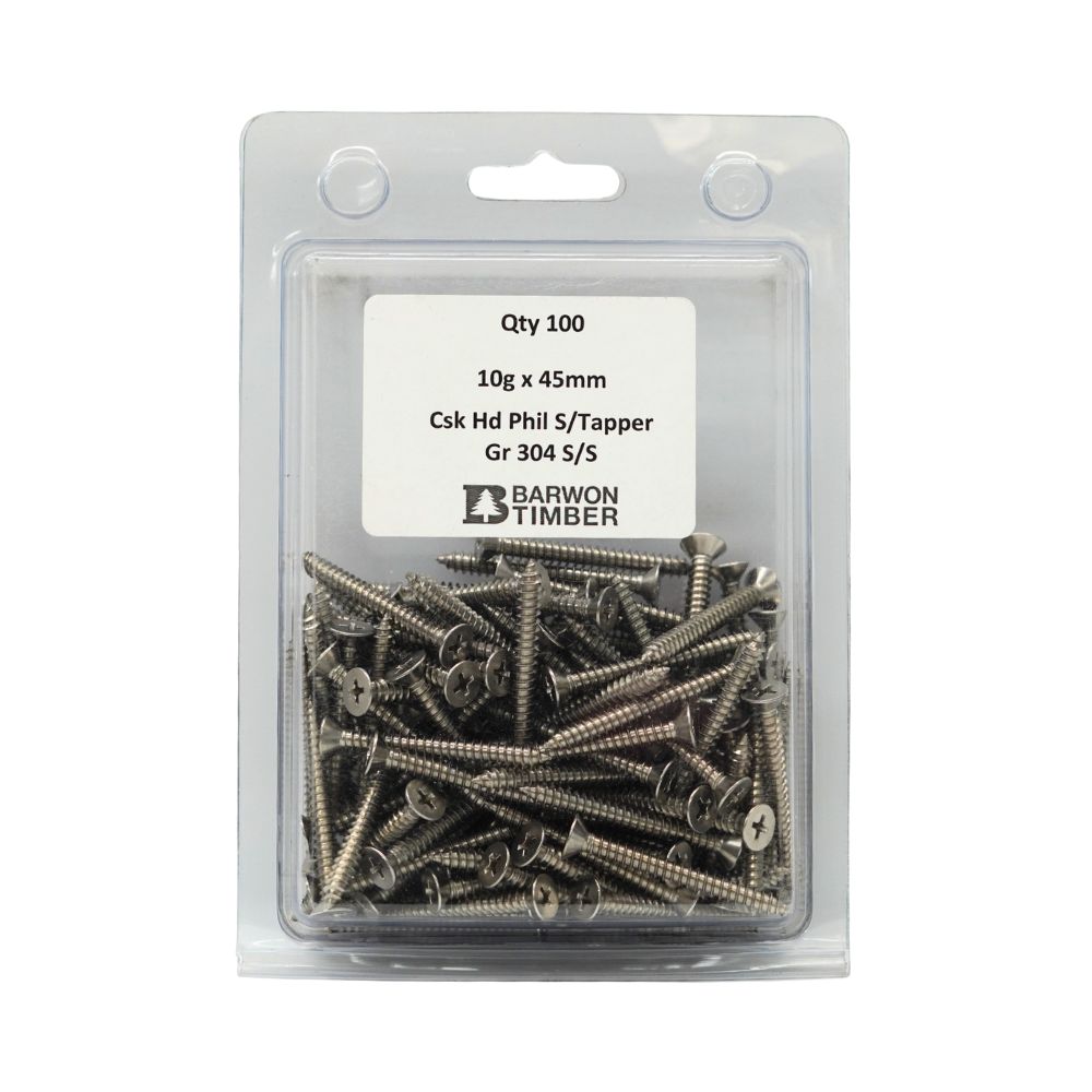 Micro Fasteners Pan Head & Counter Sunk Stainless Steel 10G x 304 Grade (Various Sizes)