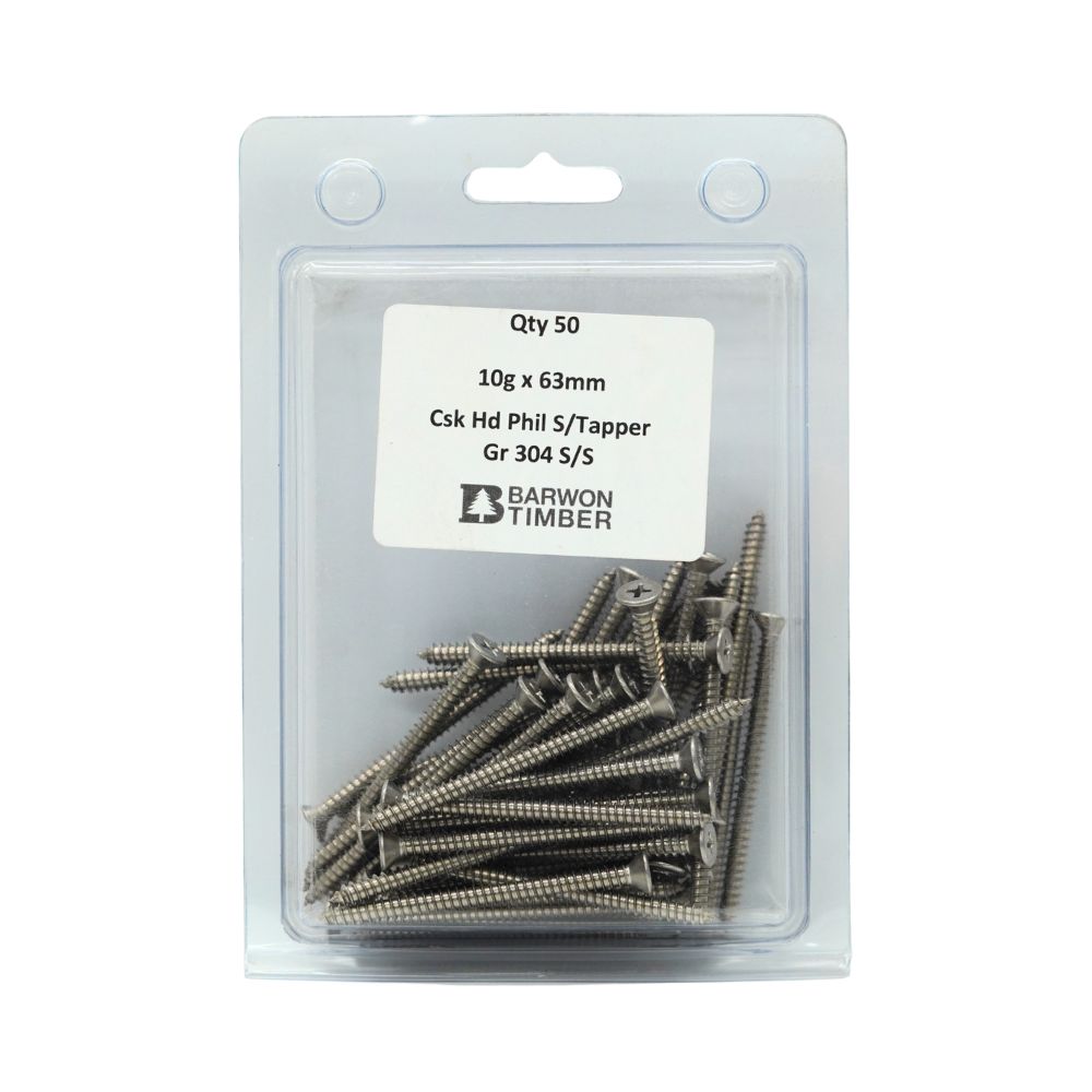 Micro Fasteners Pan Head & Counter Sunk Stainless Steel 10G x 304 Grade (Various Sizes)