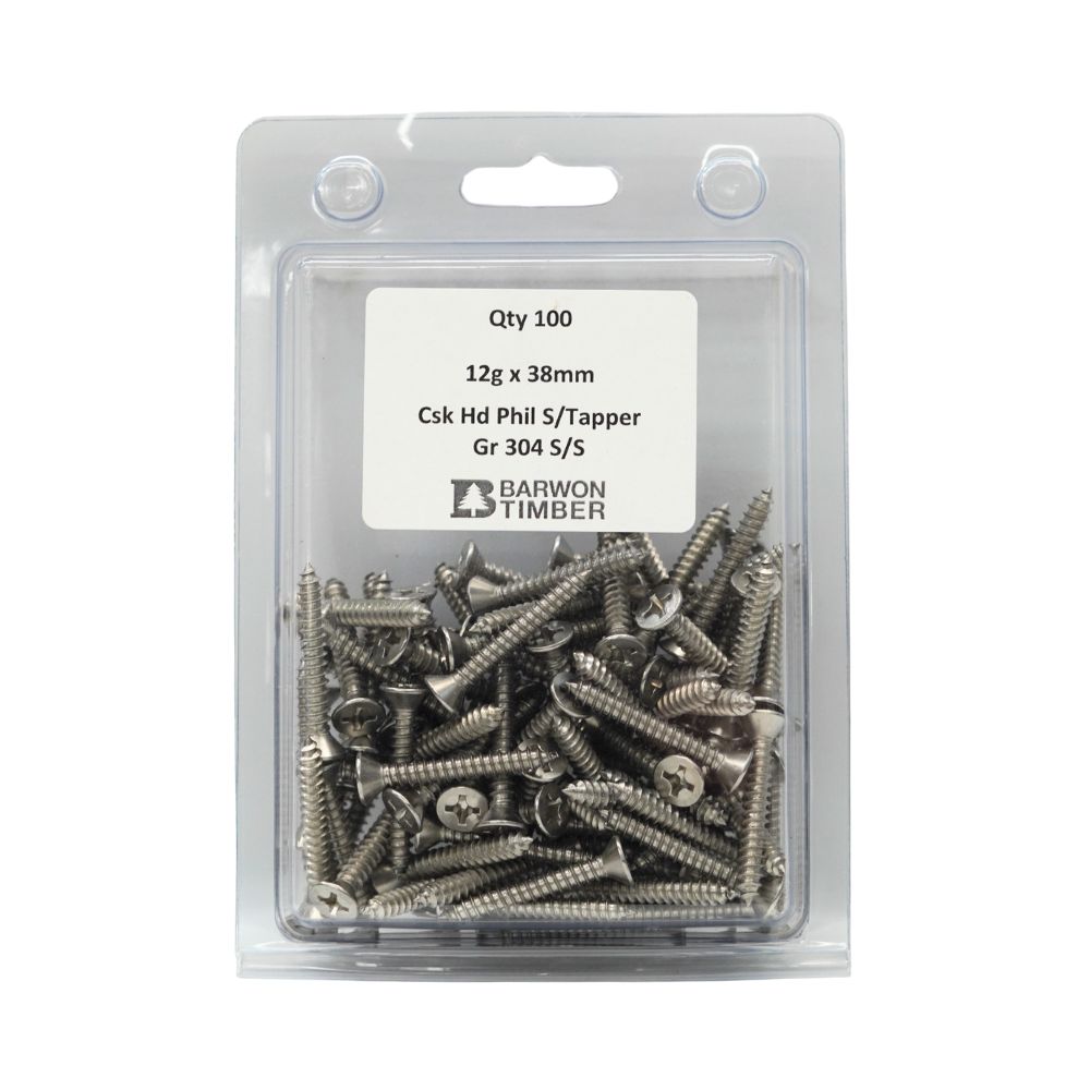 Micro Fasteners Pan Head &amp; Counter Sunk Stainless Steel 12G x 304 Grade (Various Sizes)