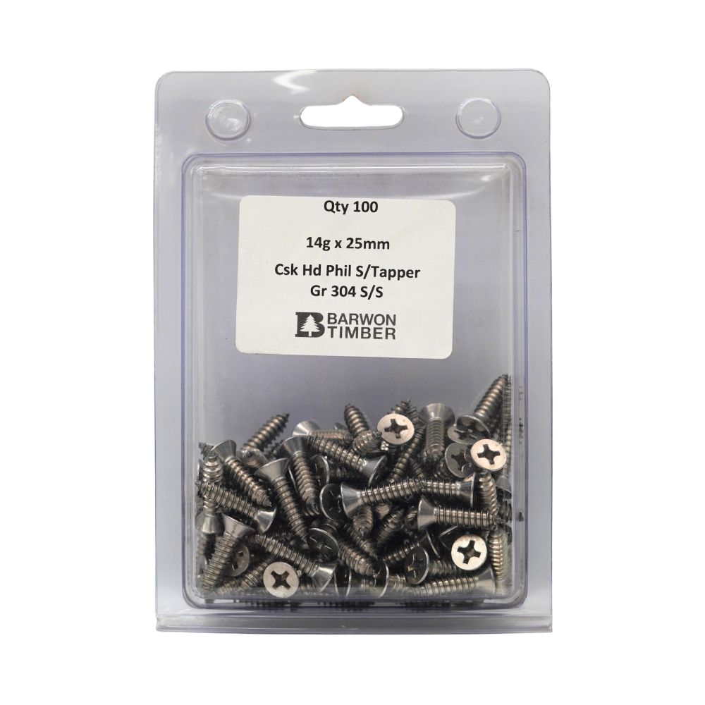 Micro Fasteners Pan Head & Counter Sunk Stainless Steel 14G x 304 Grade (Various Sizes)