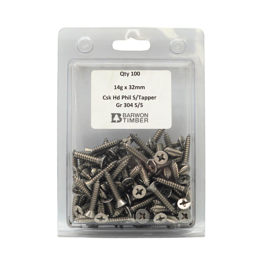 Micro Fasteners Pan Head &amp; Counter Sunk Stainless Steel 14G x 304 Grade (Various Sizes)