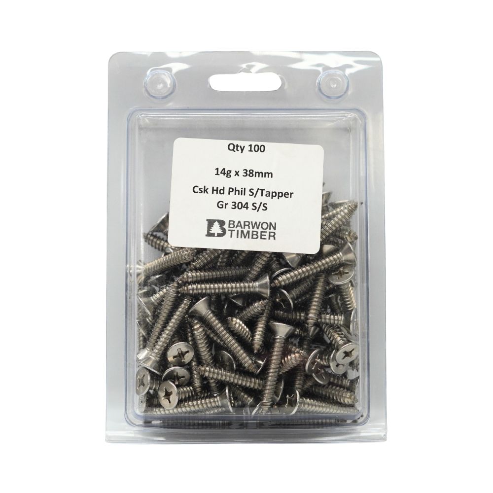 Micro Fasteners Pan Head &amp; Counter Sunk Stainless Steel 14G x 304 Grade (Various Sizes)