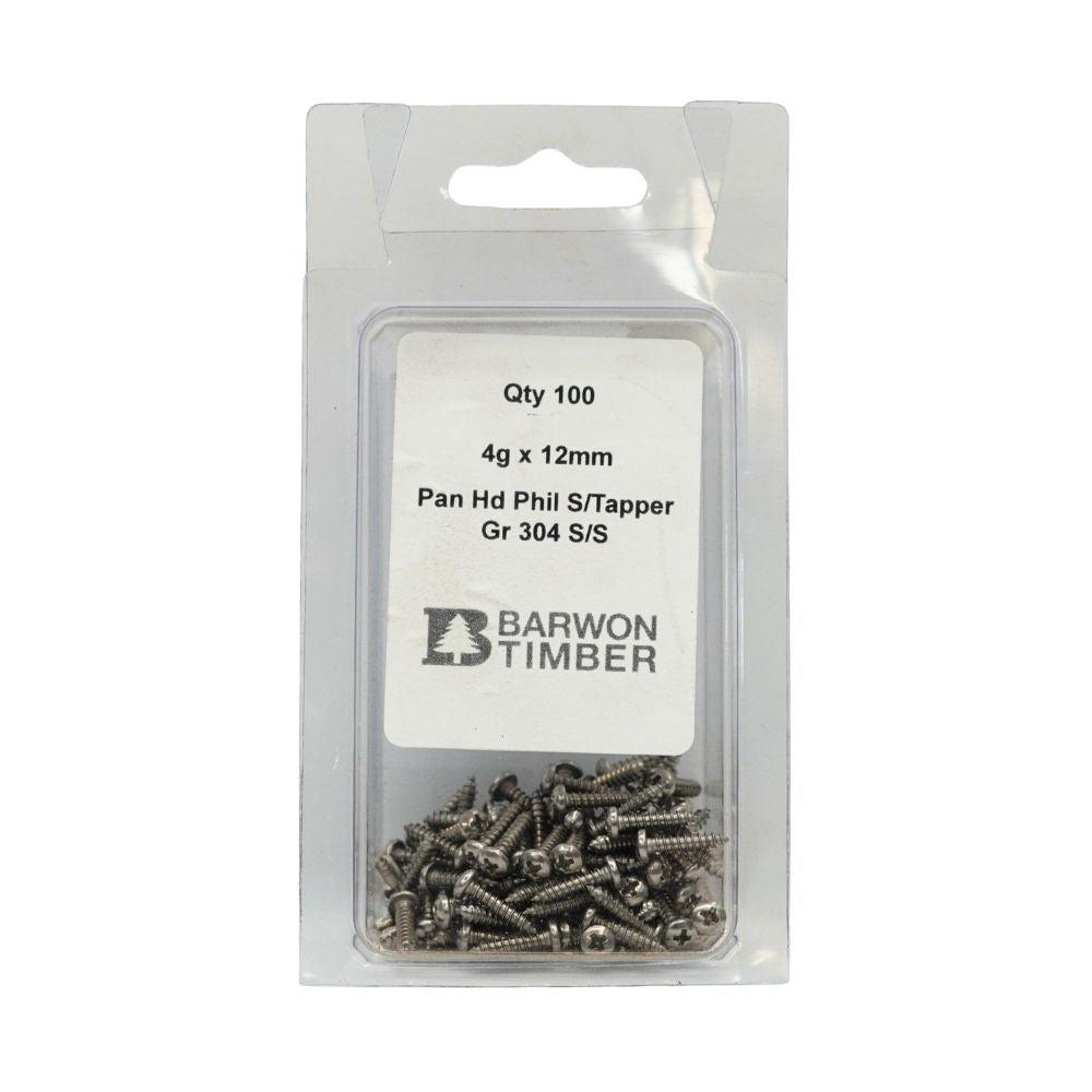 Micro Fasteners Pan Head &amp; Counter Sunk Stainless Steel 4G x 304 Grade (Various Sizes)