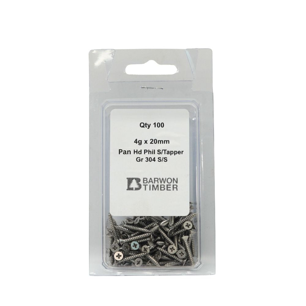 Micro Fasteners Pan Head &amp; Counter Sunk Stainless Steel 4G x 304 Grade (Various Sizes)