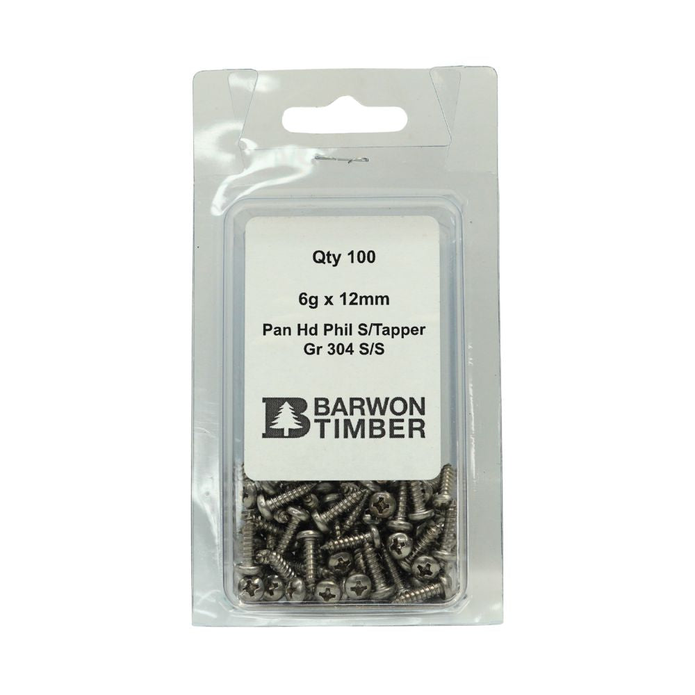 Micro Fasteners Pan Head & Counter Sunk Stainless Steel 6G x 304 Grade (Various Sizes)