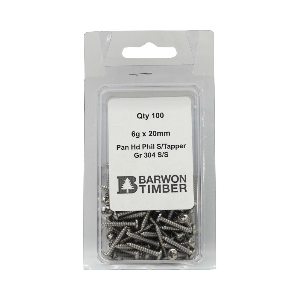Micro Fasteners Pan Head & Counter Sunk Stainless Steel 6G x 304 Grade (Various Sizes)