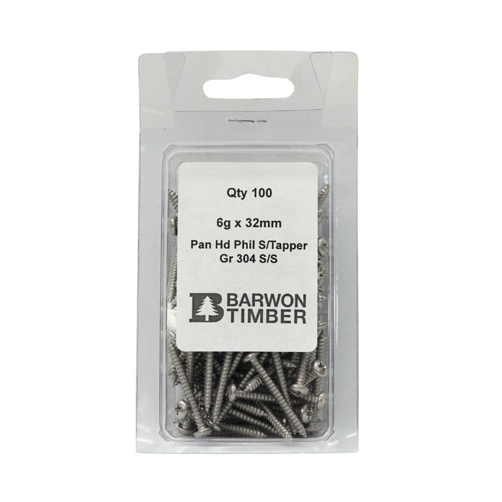 Micro Fasteners Pan Head & Counter Sunk Stainless Steel 6G x 304 Grade (Various Sizes)