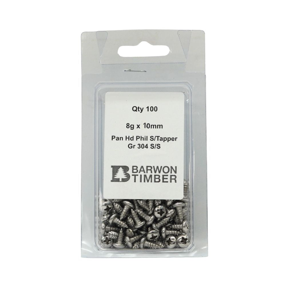 Micro Fasteners Pan Head & Counter Sunk Stainless Steel 8G x 304 Grade (Various Sizes)