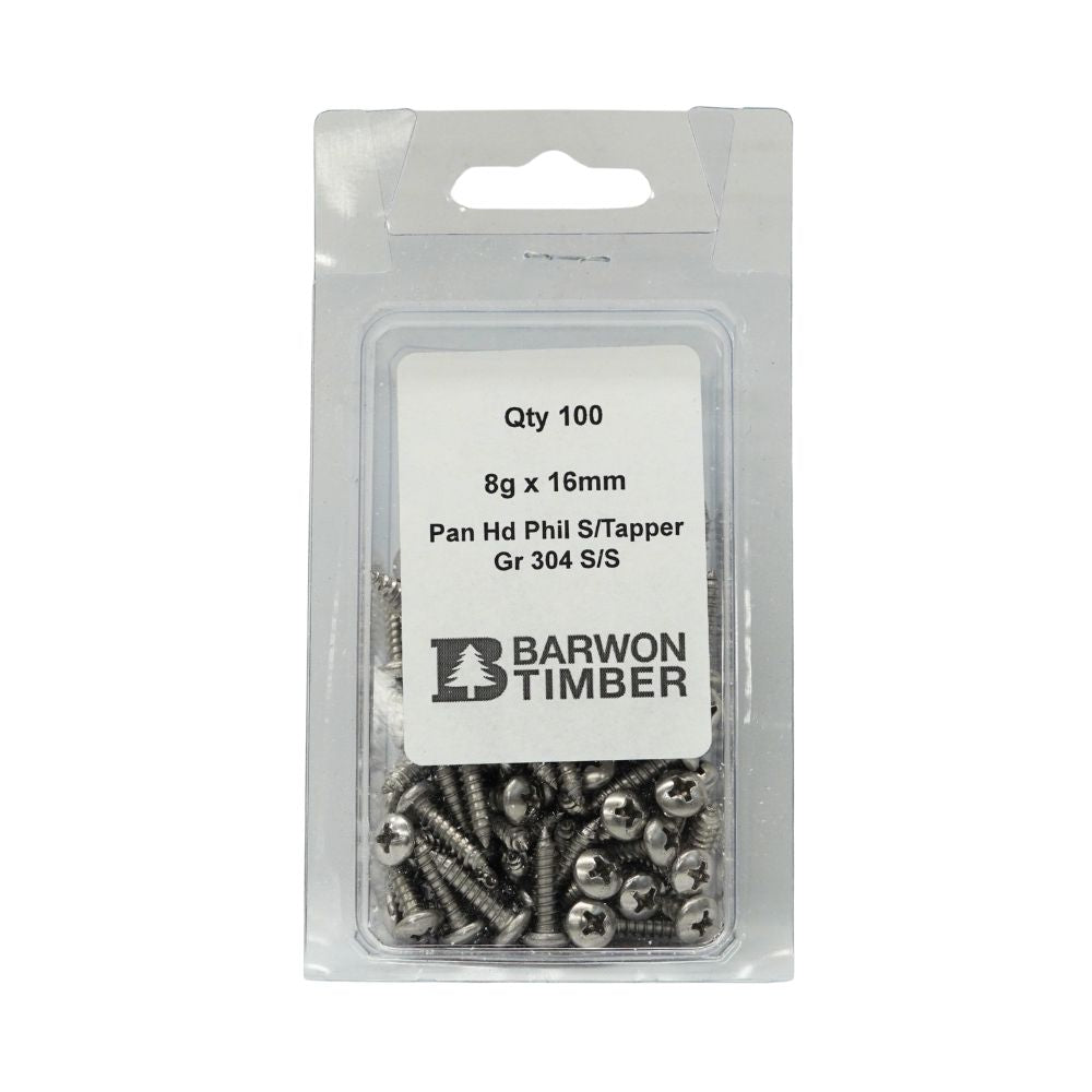 Micro Fasteners Pan Head &amp; Counter Sunk Stainless Steel 8G x 304 Grade (Various Sizes)