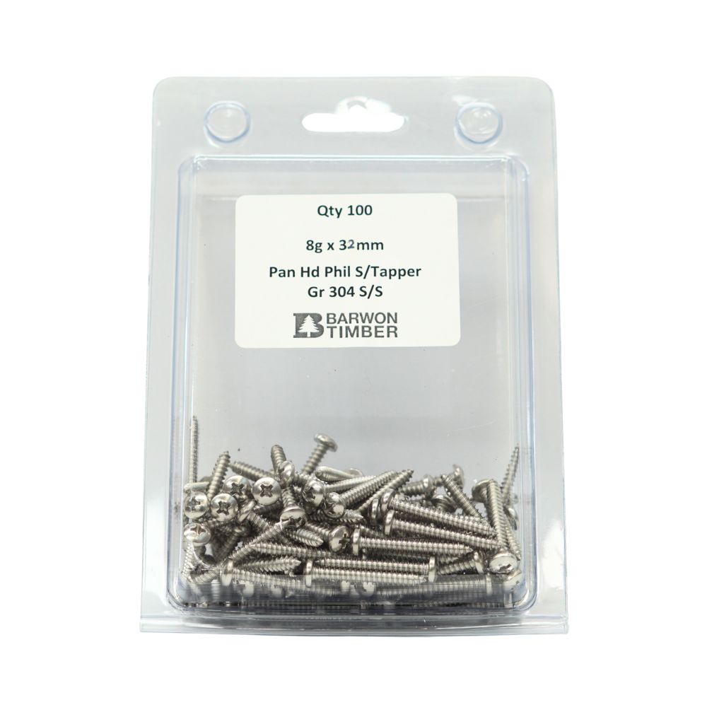 Micro Fasteners Pan Head &amp; Counter Sunk Stainless Steel 8G x 304 Grade (Various Sizes)