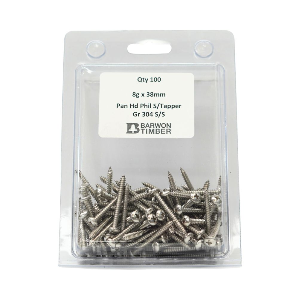 Micro Fasteners Pan Head & Counter Sunk Stainless Steel 8G x 304 Grade (Various Sizes)