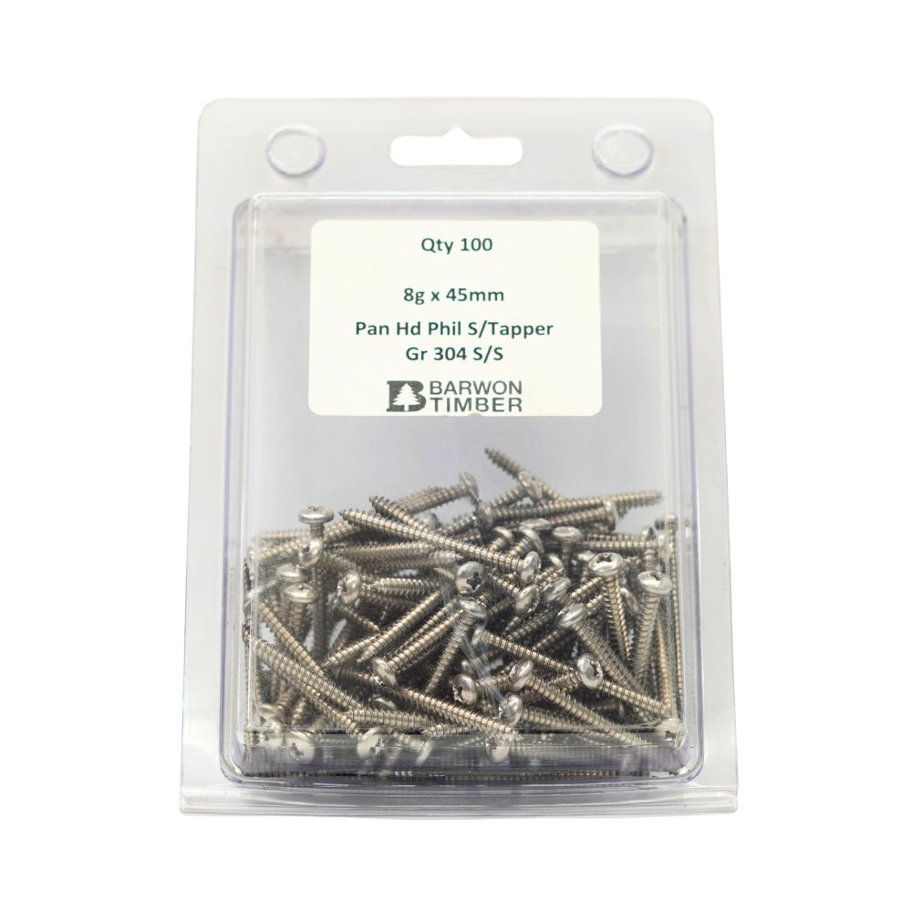 Micro Fasteners Pan Head & Counter Sunk Stainless Steel 8G x 304 Grade (Various Sizes)