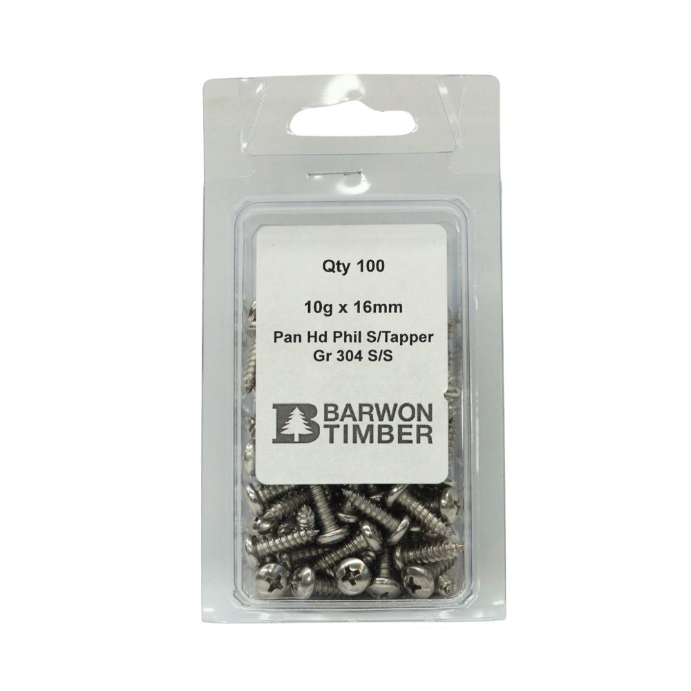 Micro Fasteners Pan Head &amp; Counter Sunk Stainless Steel 10G x 304 Grade (Various Sizes)