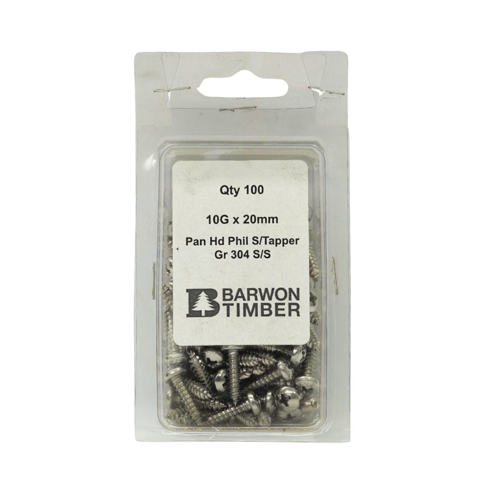 Micro Fasteners Pan Head &amp; Counter Sunk Stainless Steel 10G x 304 Grade (Various Sizes)