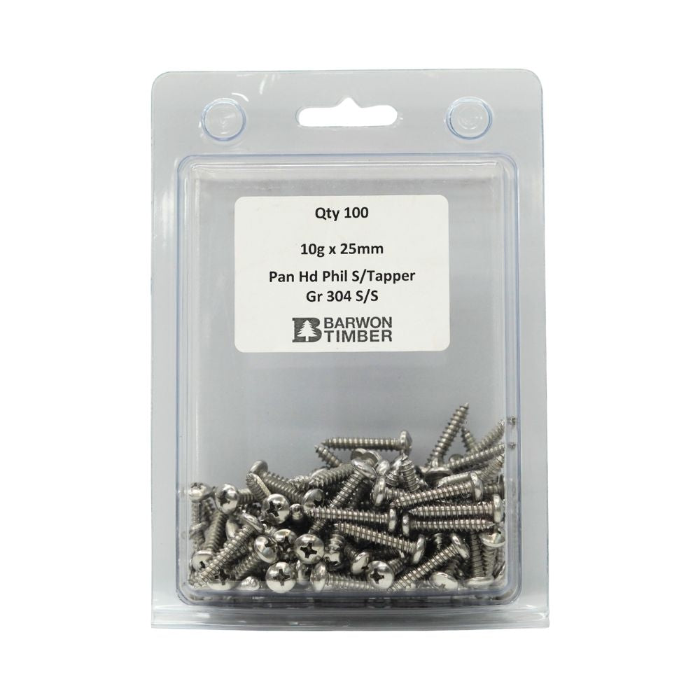 Micro Fasteners Pan Head &amp; Counter Sunk Stainless Steel 10G x 304 Grade (Various Sizes)