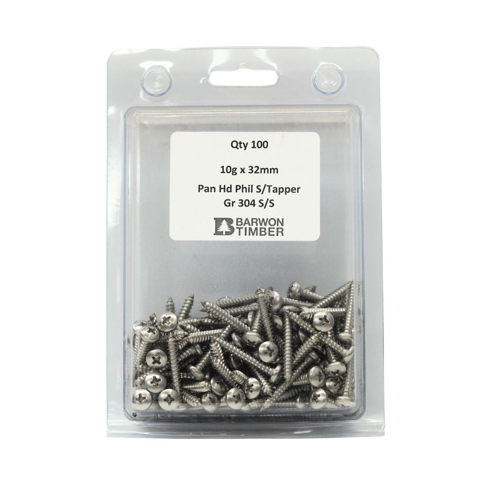 Micro Fasteners Pan Head &amp; Counter Sunk Stainless Steel 10G x 304 Grade (Various Sizes)