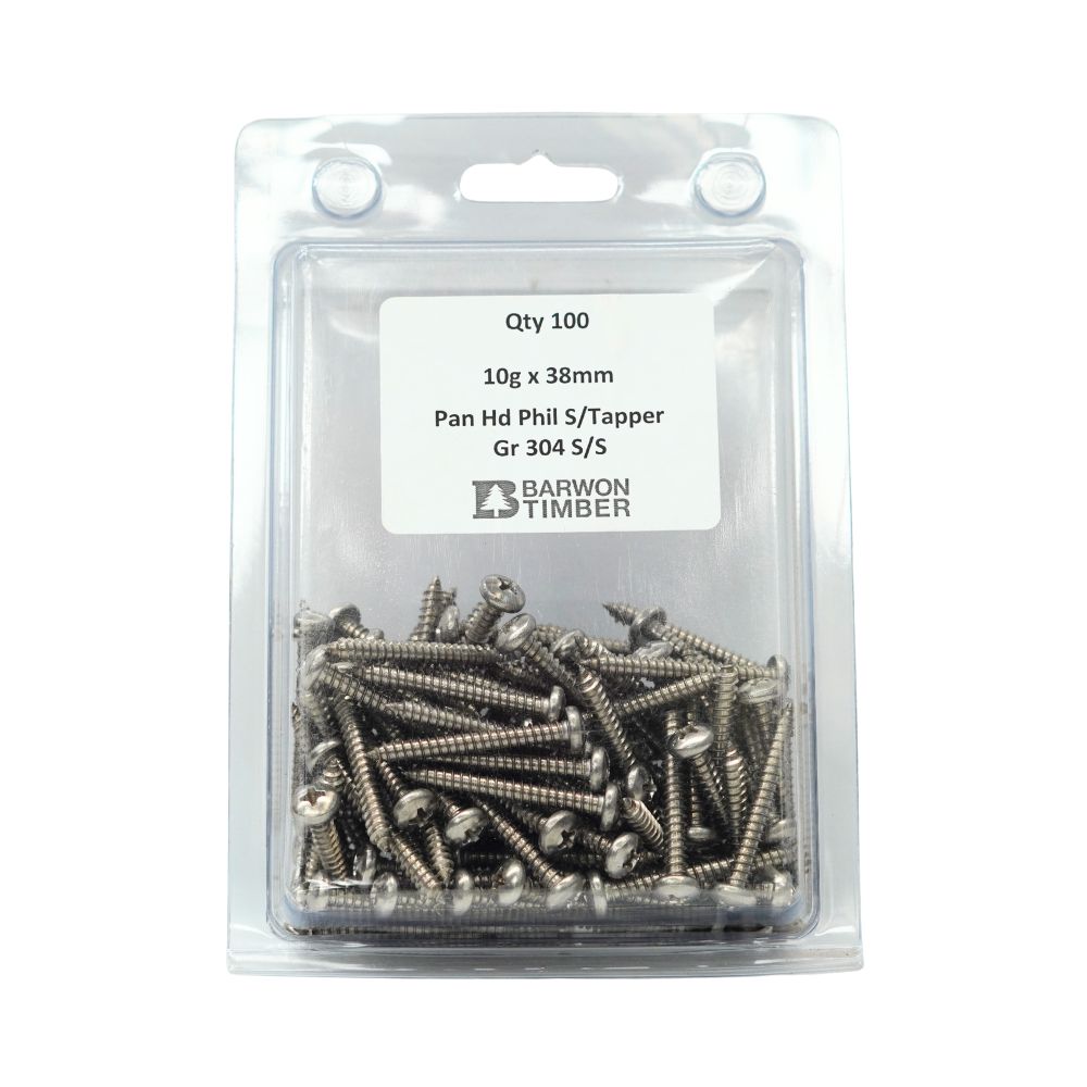 Micro Fasteners Pan Head &amp; Counter Sunk Stainless Steel 10G x 304 Grade (Various Sizes)